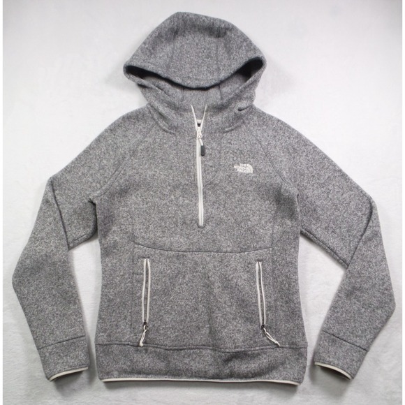 The North Face Tops - The North Face‎ Sweatshirt Womens Size Small Gray Hooded TKA Glacier Half Zip
